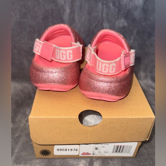 UGG Sport Yeah "Pink Glitter" Slide toddler size 6 - Picture 4 of 9